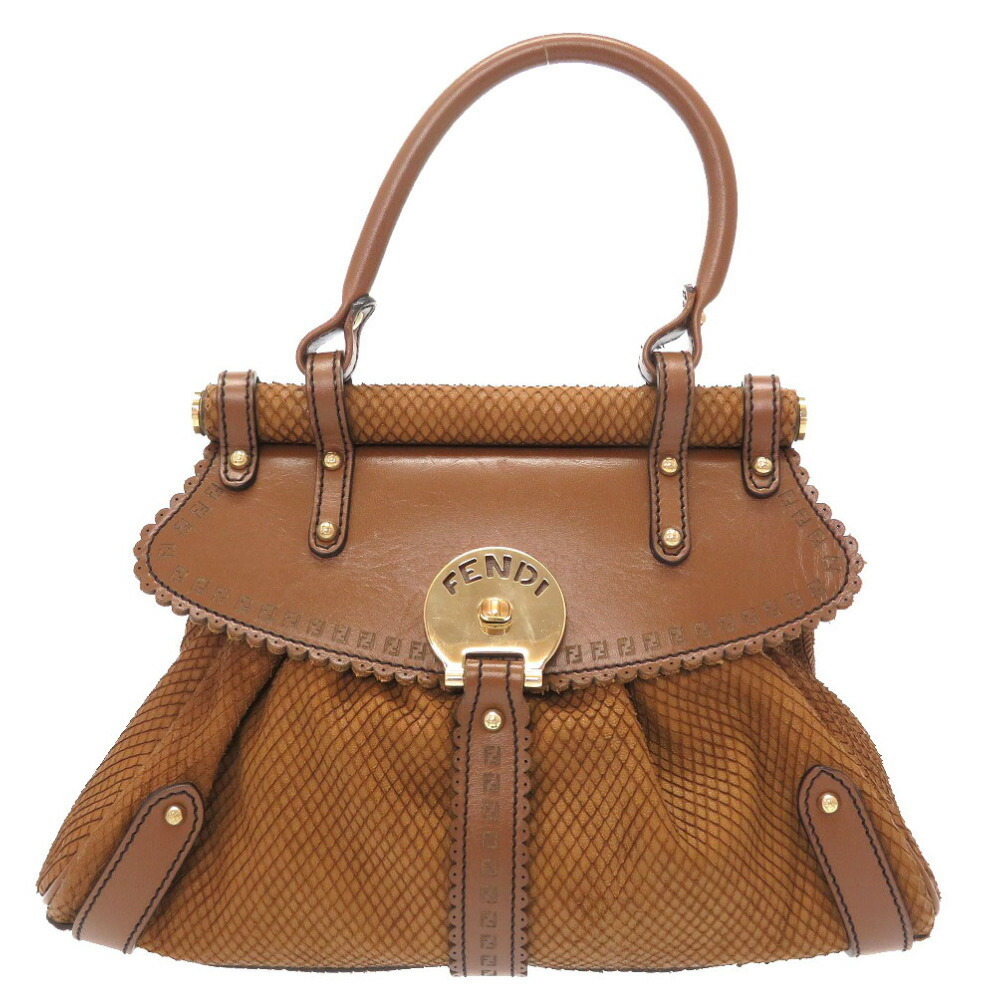 Fendi Python Leather Brown Handbag Bolsa Magic - image 2
